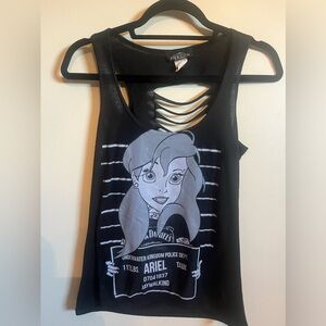 Punk Ariel Disney Princess Black Cutout Tank Top